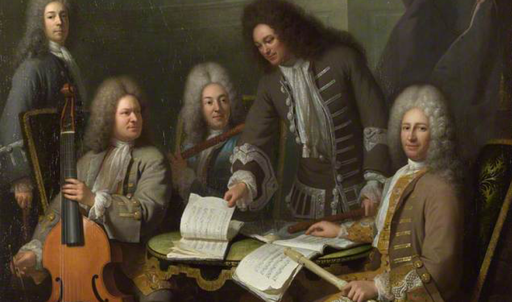 Early painting of viol players