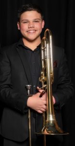 Elijah Baker with trombone