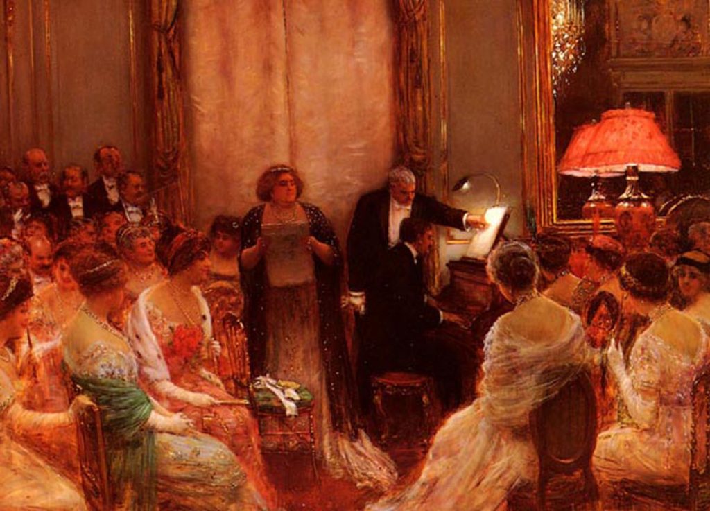 Painting of a Paris musical soiree